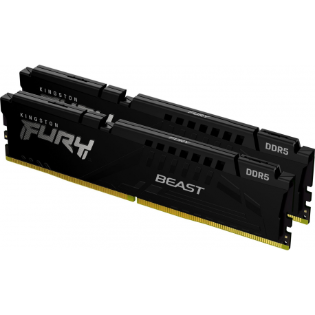 Kingston FURY Beast - DDR5 - kit - 16 GB: 2 x 8 GB - DIMM 288-pin - 5600 MHz  /  PC5-44800 - CL36 - 1.25 V - unbuffered - on-die ECC - black - 1