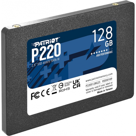 Patriot P220 - SSD - 128 GB - internal - 2.5" - SATA 3Gb / s - 1