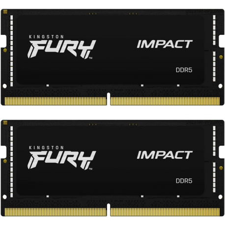 Kingston FURY Impact - DDR5 - kit - 64 GB: 2 x 32 GB - SO-DIMM 262-pin - 5600 MHz / PC5-44800 - CL40 - 1.1 V - unbuffered - on-die ECC - 0