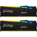 Kingston FURY Beast RGB - DDR5 - kit - 16 GB: 2 x 8 GB - DIMM 288-pin - 6000 MHz  /  PC5-48000 - CL36 - 1.35 V - unbuffered - on-die ECC