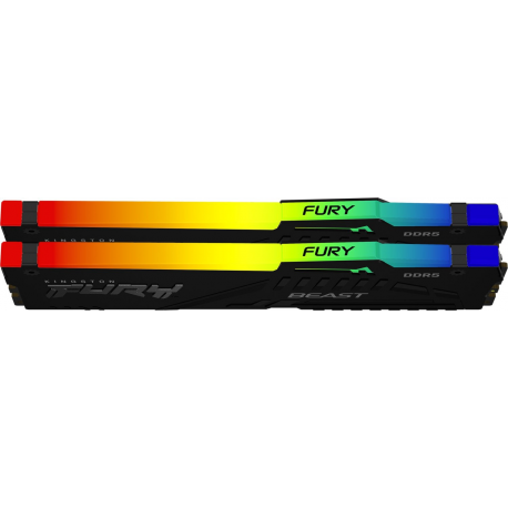 Kingston FURY Beast RGB - DDR5 - kit - 16 GB: 2 x 8 GB - DIMM 288-pin - 6000 MHz  /  PC5-48000 - CL36 - 1.35 V - unbuffered - on-die ECC - 2