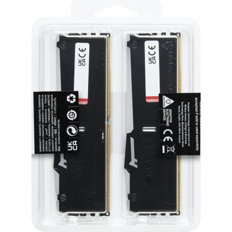 Kingston FURY Beast RGB - DDR5 - kit - 16 GB: 2 x 8 GB - DIMM 288-pin - 6000 MHz  /  PC5-48000 - CL36 - 1.35 V - unbuffered - on-die ECC - 8
