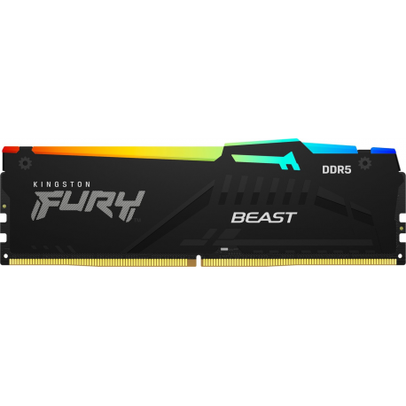 Kingston FURY Beast RGB - DDR5 - module - 32 GB - DIMM 288-pin - 6000 MHz / PC5-48000 - CL36 - 1.35 V - unbuffered - on-die ECC - black - 0