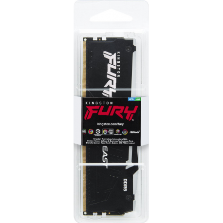 Kingston FURY Beast RGB - DDR5 - module - 32 GB - DIMM 288-pin - 6000 MHz / PC5-48000 - CL36 - 1.35 V - unbuffered - on-die ECC - black - 5