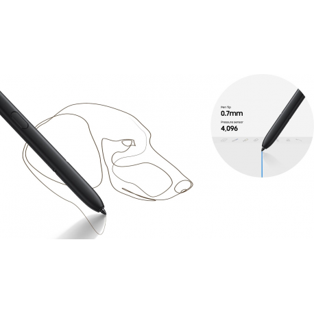 Samsung S Pen - Active stylus - Bluetooth - phantom black - for Galaxy S23 Ultra - 4