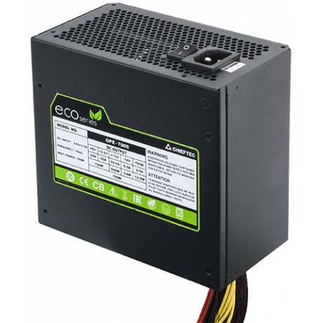 Chieftec ECO Series GPE-500S - Power supply (internal) - ATX12V 2.3 - AC 230 V - 500 Watt - active PFC - 3