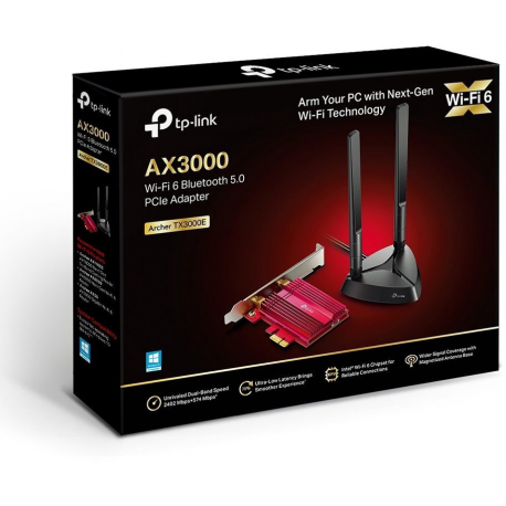 TP-Link Archer TX3000E - Network adapter - PCIe - 802.11ac, Bluetooth 5.0, 802.11ax (Wi-Fi 6) - 2