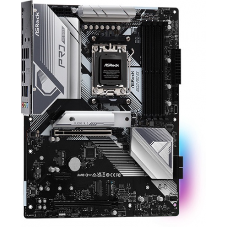 ASRock B650 Pro RS - Motherboard - ATX - Socket AM5 - AMD B650 Chipset - USB-C 3.2 Gen 2x2, USB-C 3.2 Gen2, USB 3.2 Gen 2, USB 3.2 Gen 1 - 2.5 Gigabit LAN - onboard graphics (CPU required) - HD Audio (8-channel) - 3
