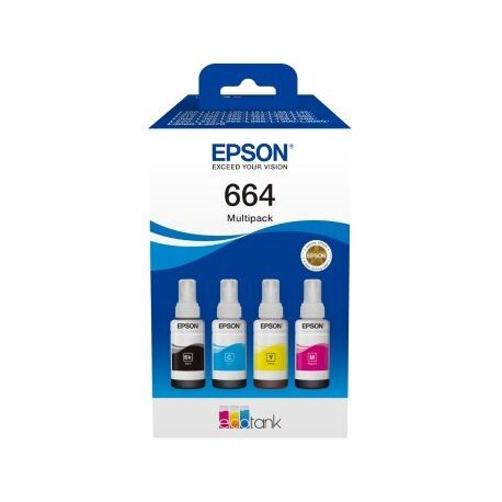 Epson EcoTank 664 - 4-pack - black, yellow, cyan, magenta - original - ink tank - for Epson L380, L395, L495; EcoTank ET-2650, L1455, L656; EcoTank ITS L3050, L3060, L3070 - 0