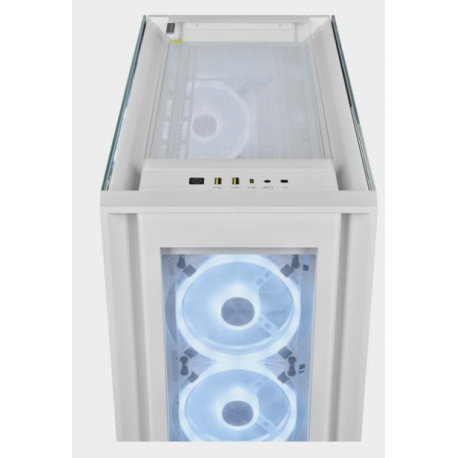 CORSAIR iCUE 5000X RGB QL Edition - Mid tower - windowed side panel (tempered glass) - no power supply (ATX) - true white - USB/Audio - 2