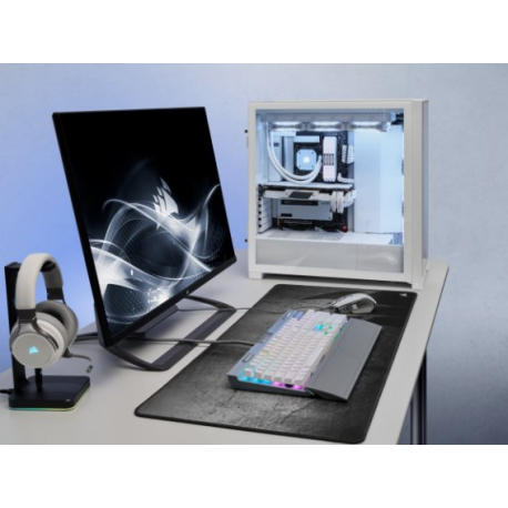 CORSAIR iCUE 5000X RGB QL Edition - Mid tower - windowed side panel (tempered glass) - no power supply (ATX) - true white - USB/Audio - 8