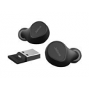 Jabra Evolve2 Buds UC - True wireless earphones with mic - in-ear - Bluetooth - active noise cancelling - USB-A via Bluetooth adapter - noise isolating - black - Zoom Certified, Optimised for Google Meet