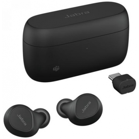 Jabra Evolve2 Buds MS - True wireless earphones with mic - in-ear - Bluetooth - active noise cancelling - USB-C via Bluetooth adapter - noise isolating - black - 1