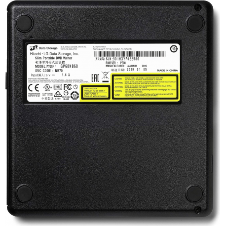 Hitachi-LG Data Storage GP60NB60 - Disk drive - DVD±RW (±R DL) / DVD-RAM - 8x - USB 2.0 - external - 3