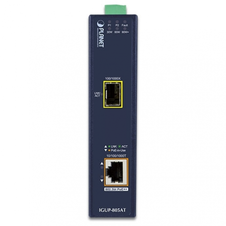 PLANET IGUP-805AT - Fibre media converter - GigE - 10Base-T, 100Base-TX, 1000Base-T, 1000Base-X, 100Base-X - SFP (mini-GBIC)  /  RJ-45 - 1