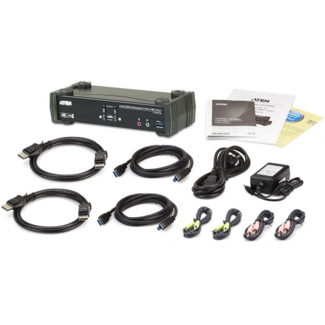 ATEN CS1922M - KVM / audio / USB switch - 2 x KVM / audio / USB - 1 local user - desktop - 3