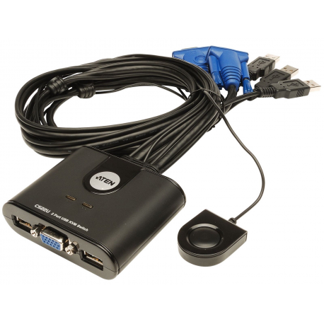 ATEN CS22U - KVM switch - 2 x KVM port(s) - 1 local user - desktop - 0
