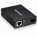 TRENDnet TFC-PGSFP - Media converter - GigE - 1000Base-LX, 1000Base-SX, 1000Base-T - RJ-45 / SFP (mini-GBIC)