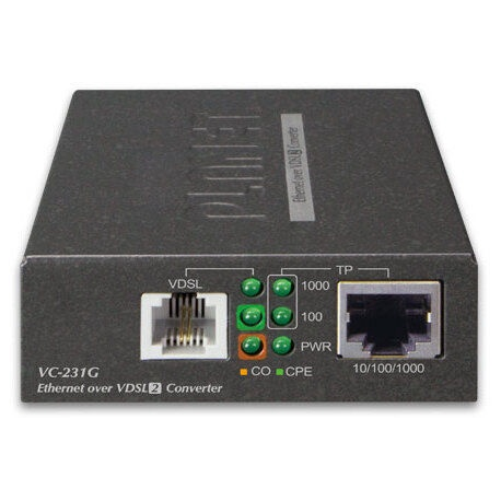 PLANET VC-231G - Media converter - GigE, Ethernet over VDSL2 - 10Base-T, 100Base-TX, 1000Base-T - RJ-45 / RJ-11 - up to 1.4 km - 1