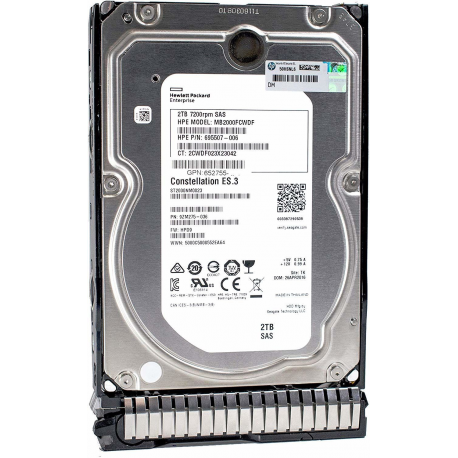 HPE Midline - Hard drive - 2 TB - hot-swap - 3.5" LFF - SAS 6Gb / s - 7200 rpm - with HP SmartDrive carrier - 0