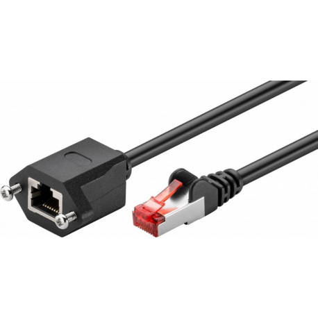 MicroConnect - Network extension cable - RJ-45 (M) to RJ-45 (F) - 1 m - 6 mm - foiled unshielded twisted pair (F/UTP) - CAT 6 - molded, stranded - black - 0