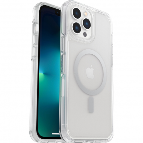 OtterBox Symmetry Series+ - Back cover for mobile phone - with MagSafe - MagSafe compatibility - polycarbonate, synthetic rubber - clear - for Apple iPhone 13 Pro Max - 4