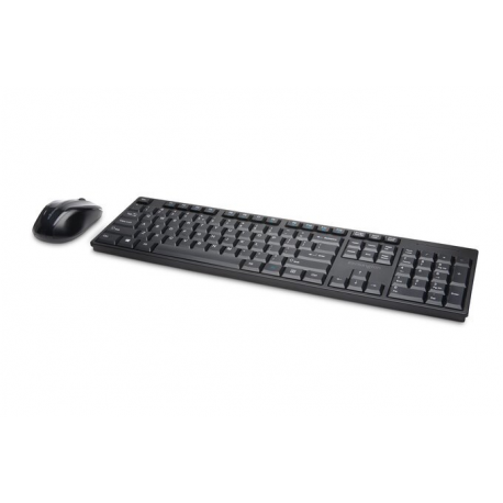 Kensington Pro Fit Low-Profile Desktop Set - Keyboard and mouse set - wireless - 2.4 GHz - German - black - 0