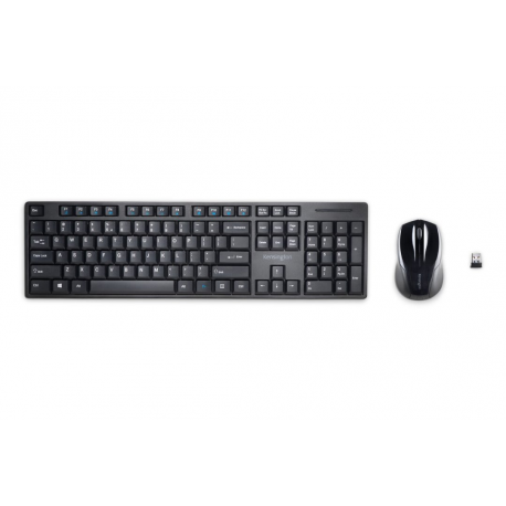 Kensington Pro Fit Low-Profile Desktop Set - Keyboard and mouse set - wireless - 2.4 GHz - German - black - 1