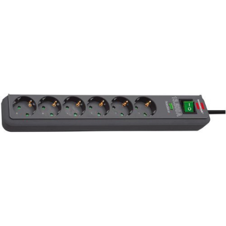 brennenstuhl Eco-Line - Surge protector - output connectors: 6 - anthracite - 0