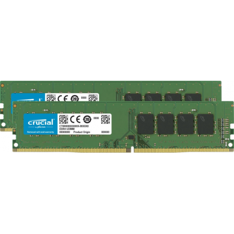 Crucial - DDR4 - kit - 32 GB: 2 x 16 GB - DIMM 288-pin - 3200 MHz  /  PC4-25600 - CL22 - 1.2 V - unbuffered - non-ECC - 0