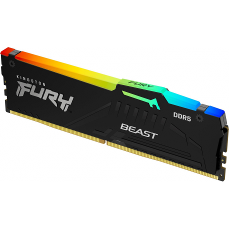 Kingston FURY Beast RGB - DDR5 - kit - 64 GB: 2 x 32 GB - DIMM 288-pin - 6000 MHz / PC5-48000 - CL36 - 1.35 V - unbuffered - on-die ECC - black - 5