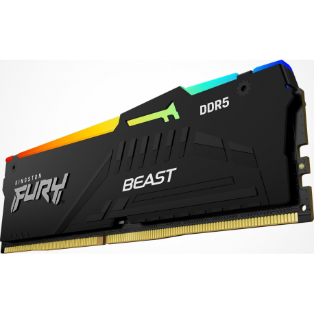Kingston FURY Beast RGB - DDR5 - kit - 64 GB: 2 x 32 GB - DIMM 288-pin - 6000 MHz / PC5-48000 - CL36 - 1.35 V - unbuffered - on-die ECC - black - 6