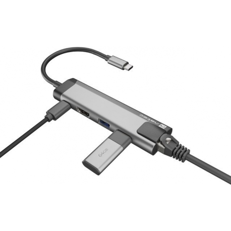 Natec Fowler GO - Docking station - USB-C - HDMI - 1GbE - 3