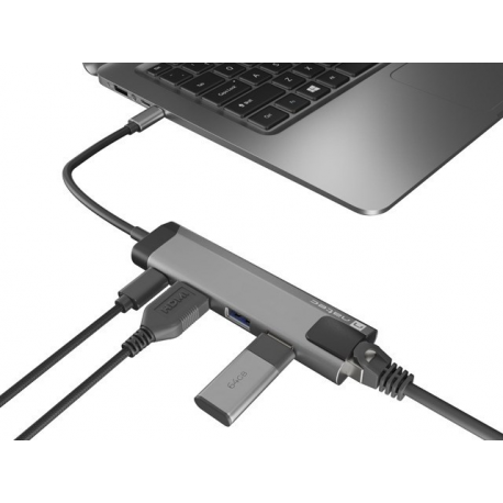 Natec Fowler GO - Docking station - USB-C - HDMI - 1GbE - 5