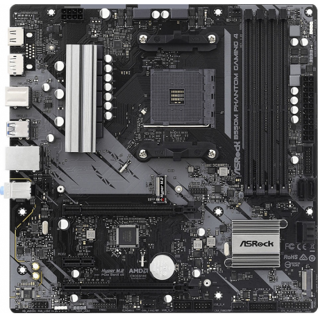 ASRock B550M Phantom Gaming 4 - Motherboard - micro ATX - Socket AM4 - AMD B550 Chipset - USB 3.2 Gen 1 - Gigabit LAN - onboard graphics (CPU required) - HD Audio (8-channel) - 0