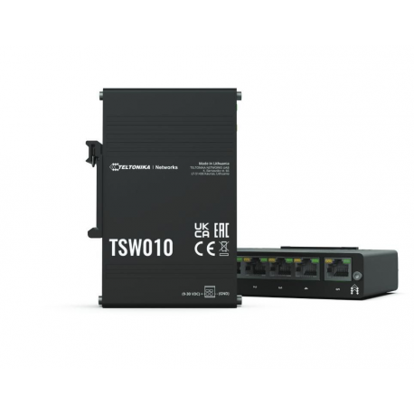 Teltonika TSW010 - Switch - 5 x 10 / 100 - DIN rail mountable - Passive PoE - 0