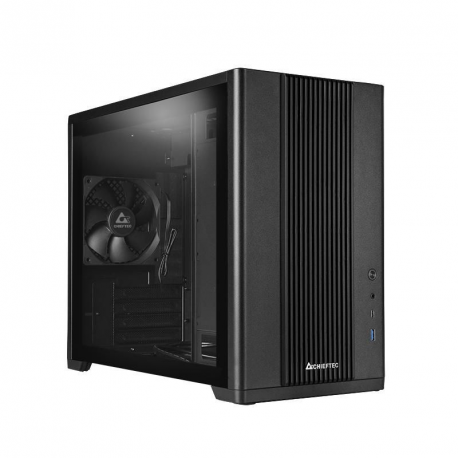 Chieftec BX-10B-OP - Tower - micro ATX - windowed side panel (tempered glass) - no power supply (ATX) - black - USB / Audio - 0