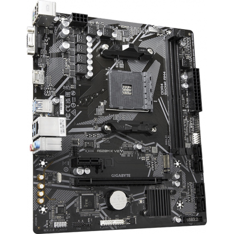 Gigabyte A520M K V2 - 1.0 - motherboard - micro ATX - Socket AM4 - AMD A520 Chipset - USB 3.2 Gen 1 - Gigabit LAN - onboard graphics (CPU required) - HD Audio (8-channel) - 1