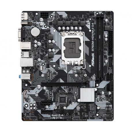 ASRock B760M-HDV / M.2 D4 - Motherboard - micro ATX - LGA1700 Socket - B760 Chipset - USB-C 3.2 Gen 1, USB 3.2 Gen 1 - Gigabit LAN - onboard graphics (CPU required) - HD Audio (8-channel) - 4