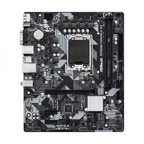 ASRock B760M-HDV / M.2 D4 - Motherboard - micro ATX - LGA1700 Socket - B760 Chipset - USB-C 3.2 Gen 1, USB 3.2 Gen 1 - Gigabit LAN - onboard graphics (CPU required) - HD Audio (8-channel) - 5