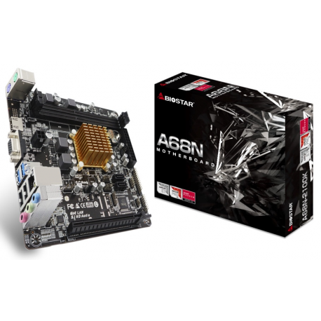 Biostar A68N-2100K - Motherboard - mini ITX - AMD E1 6010 - USB 3.2 Gen 1 - Gigabit LAN - onboard graphics - HD Audio (8-channel) - 0