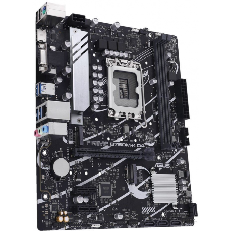 ASUS PRIME B760M-K D4 - Motherboard - micro ATX - LGA1700 Socket - B760 Chipset - USB 3.2 Gen 1 - 2.5 Gigabit LAN - onboard graphics (CPU required) - HD Audio (8-channel) - 2