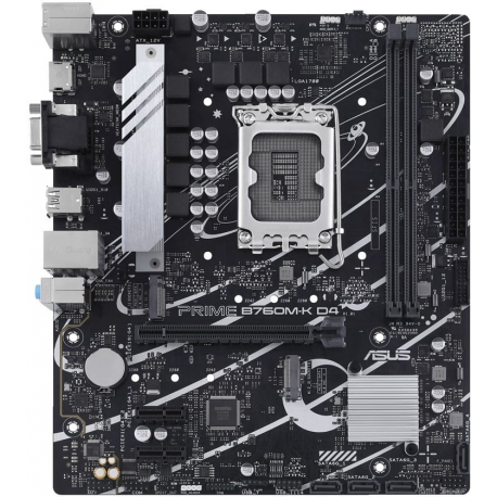ASUS PRIME B760M-K D4 - Motherboard - micro ATX - LGA1700 Socket - B760 Chipset - USB 3.2 Gen 1 - 2.5 Gigabit LAN - onboard graphics (CPU required) - HD Audio (8-channel) - 0