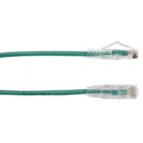 Black Box Slim-Net - Patch cable - RJ-45 (M) to RJ-45 (M) - 1.22 m - UTP - CAT 6 - booted, molded, stranded - green - 1