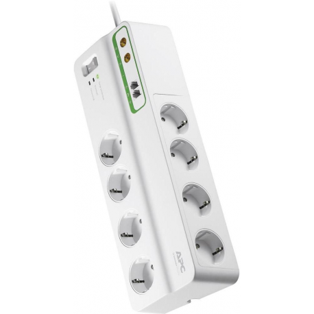 APC SurgeArrest Performance - Surge protector - AC 230 V - 2300 Watt - output connectors: 8 - Belgium, France - white - 0