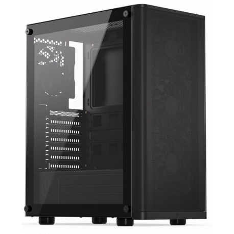Endorfy Ventum 200 Air - Mid tower - ATX - windowed side panel (tempered glass) - no power supply (ATX) - black - USB / Audio - 1