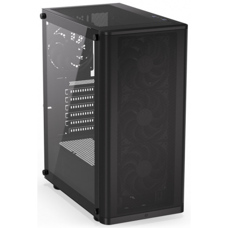 Endorfy Ventum 200 Air - Mid tower - ATX - windowed side panel (tempered glass) - no power supply (ATX) - black - USB / Audio - 7
