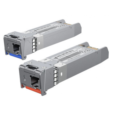 Ubiquiti - SFP (mini-GBIC) transceiver module - GigE - 1000Base-BiDi - LC single-mode - up to 3 km - 1310 nm / 1550 nm (pack of 2) - 4