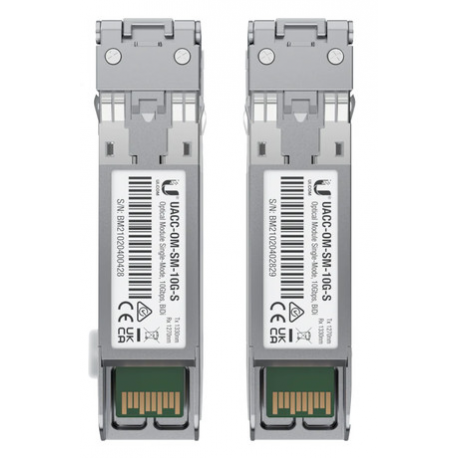 Ubiquiti UACC-OM-SM-10G-S-20 - SFP (mini-GBIC) transceiver module - 10 GigE - 10GBASE-BiDi - LC single-mode - up to 10 km - 1270 nm  /  1330 nm (pack of 20) - 3