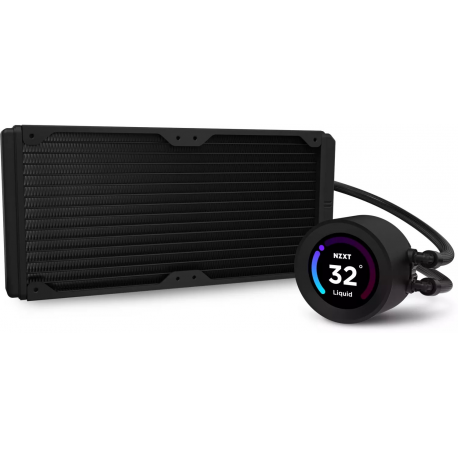 NZXT Kraken Elite 280 - Processor liquid cooling system - with LCD display - (for: AM4, LGA1200, LGA1700, AM5, LGA115x Socket) - copper - 140 mm - matte black - 3